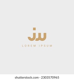 Abstract minimal letter JW WJ icon logo vector symbol.