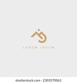 Abstract minimal letter MJ JM icon logo vector symbol.