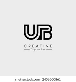 Abstract Minimal Letter UB BU Initial Based Stylish Line Logo Design Vector.