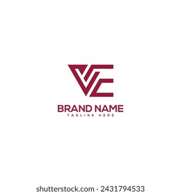 Abstract minimal letter VE EV logo design vector element. Initials business logo.