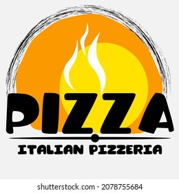 abstract minimal lettering logo itplian pizzeria or pizza