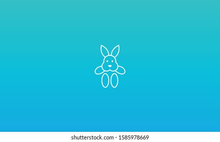 Abstract minimal line art Teddy icon symbol 