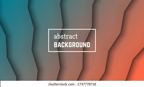 Abstract minimal line geometric background.  Orange-green line layer shape for banner, templates, cards. Vector illustration.