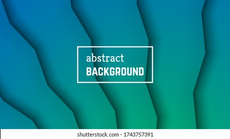Abstract minimal line geometric background.  Green line layer shape for banner, templates, cards. Vector illustration.