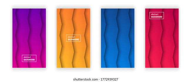 Resumen de fondo geométrico de línea mínimo.  Conjunto de forma de capa de cuatro líneas para banner, plantillas, tarjetas. Ilustración vectorial.