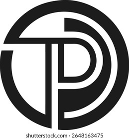 Abstract minimal logo design featuring letter p in a modern circular shape
