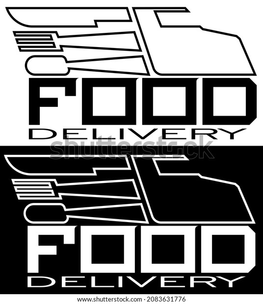 abstract minimal logo of food delivery truck or
street food