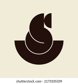 Abstract minimal logo illustration of lord Ganesha