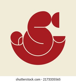 Abstract minimal logo illustration of lord Ganesha