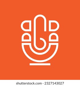 Abstract minimal logo illustration of lord Ganesha