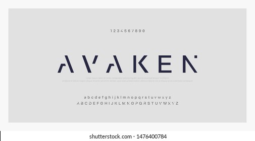 Abstract minimal modern alphabet fonts. Typography technology electronic digital music future creative font. vector illustraion - Shutterstock ID 1476400784