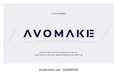 Abstract Minimal Modern Alphabet Fonts. Typography Technology Electronic Digital Music Future Creative Font.