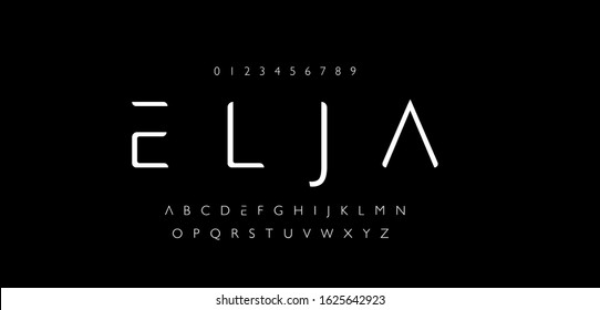 Abstract Minimal Modern Alphabet Fonts. 