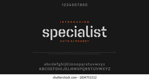 Abstract minimal modern alphabet fonts. Typography technology vector illustration