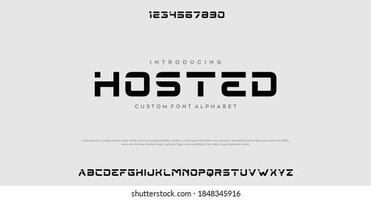 Abstract minimal modern alphabet fonts. Typography technology vector illustration