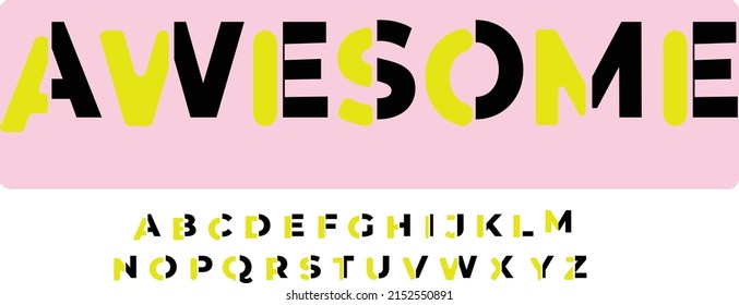 Abstract minimal modern alphabet fonts. Typography technology vector illustration