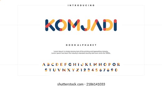 Abstract Minimal Modern Alphabet Fonts. Typography Technology Vector Illustration