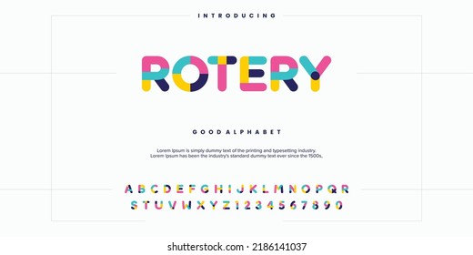 Abstract Minimal Modern Alphabet Fonts. Typography Technology Vector Illustration