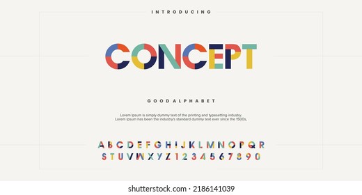 Abstract minimal modern alphabet fonts. Typography technology vector illustration