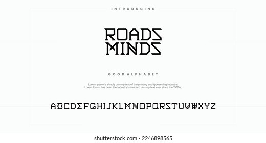 Abstract minimal modern alphabet fonts. Typography technology vector illustration