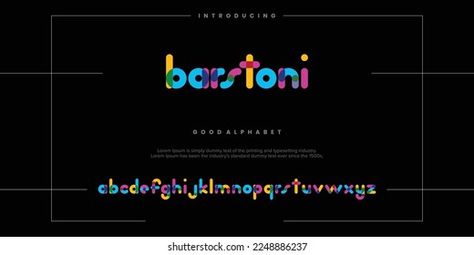 Abstract minimal modern alphabet fonts. Typography technology vector illustration