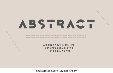 Abstract minimal modern alphabet fonts. Modern creative alphabet. Future fonts style. Stylized abstract font and alphabet. Minimalist style font with dots.