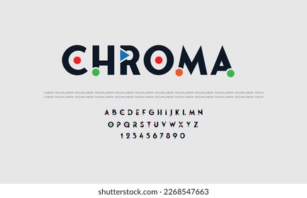 Abstract minimal modern alphabet fonts. Modern creative alphabet. Future fonts style. Stylized abstract font and alphabet. Minimalist style font with dots.