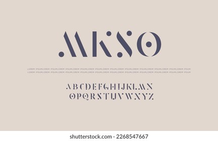 Abstract minimal modern alphabet fonts. Modern creative alphabet. Future fonts style. Stylized abstract font and alphabet. Minimalist style font with dots.