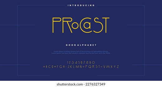 Abstract minimal modern alphabet fonts. Typography technology vector illustration