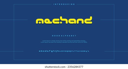 Abstract minimal modern alphabet fonts. Typography technology vector illustration