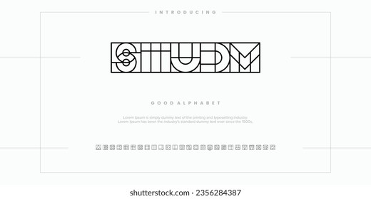 Abstract minimal modern alphabet fonts. Typography technology vector illustration