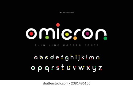 Abstract minimal modern alphabet fonts. Typography technology vector illustration