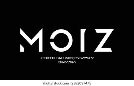 Abstract minimal modern alphabet fonts. Typography technology electronic digital music future creative font. vector illustration