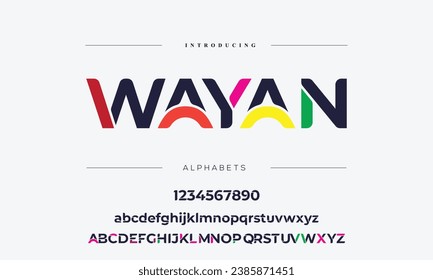Abstract minimal modern alphabet fonts. Typography technology vector illustration