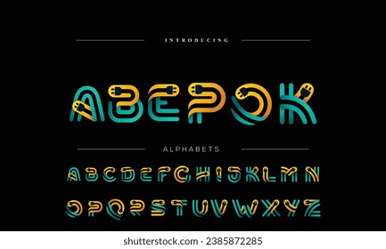 Abstract minimal modern alphabet fonts. Typography technology electronic digital music future creative font. vector illustration