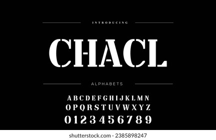 Abstract minimal modern alphabet fonts. Typography sans serif technology, electronic, digital, music, movie, future, creative font. vector illustration