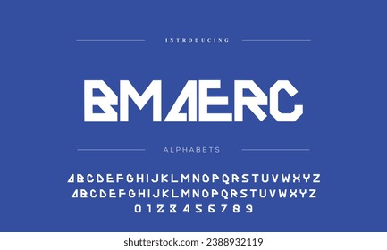 Abstract minimal modern alphabet fonts. Typography technology electronic digital music future creative font. vector illustration