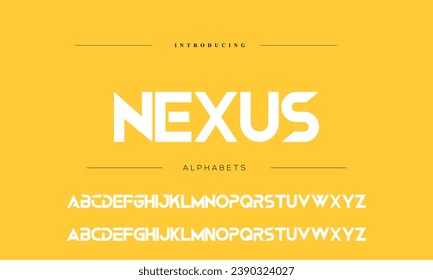 Abstract minimal modern alphabet fonts. Typography technology electronic digital music future creative font. vector illustration