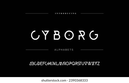 Abstract minimal modern alphabet fonts. Typography technology vector illustration
