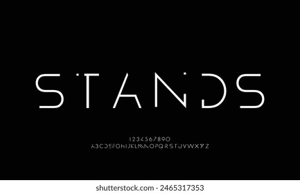Abstract minimal modern alphabet fonts. Typography technology vector illustration