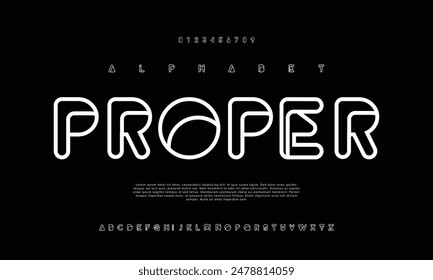 Abstract minimal modern alphabet fonts. Typography technology vector illustration