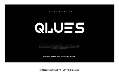 Abstract minimal modern alphabet fonts for logo.
