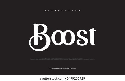 Abstract minimal modern alphabet fonts for logo.