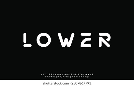 Abstract minimal modern alphabet fonts. Typography technology vector illustration