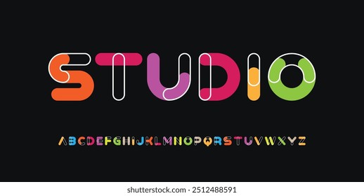 Abstract minimal modern alphabet fonts. Typography technology vector illustration