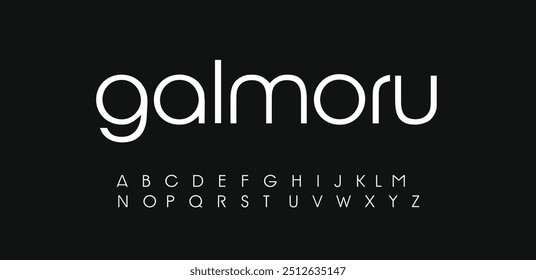 Abstract minimal modern alphabet fonts. Typography technology vector illustration