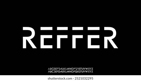 Abstract minimal modern alphabet fonts. Typography technology vector illustration