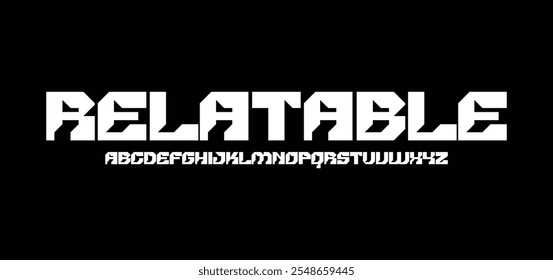 Fontes abstratas de alfabeto moderno mínimo. Tecnologia de tipografia música digital eletrônica futura fonte criativa. ilustração vetorial eps 10
