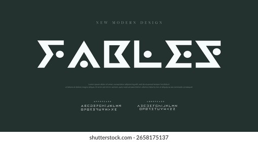 Abstract minimal modern alphabet fonts. Typography technology vector illustration
