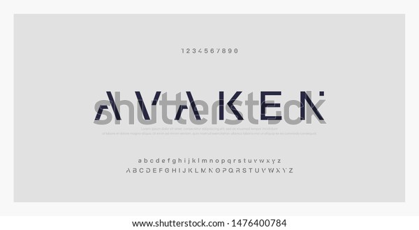 Abstract minimal modern alphabet fonts.\
Typography technology electronic digital music future creative\
font. vector\
illustraion